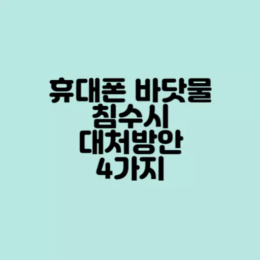 휴대폰 침수 대처방안