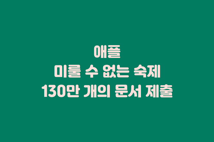 애플의 미룰 수 없는 숙제: 130만 개의 문서 제출