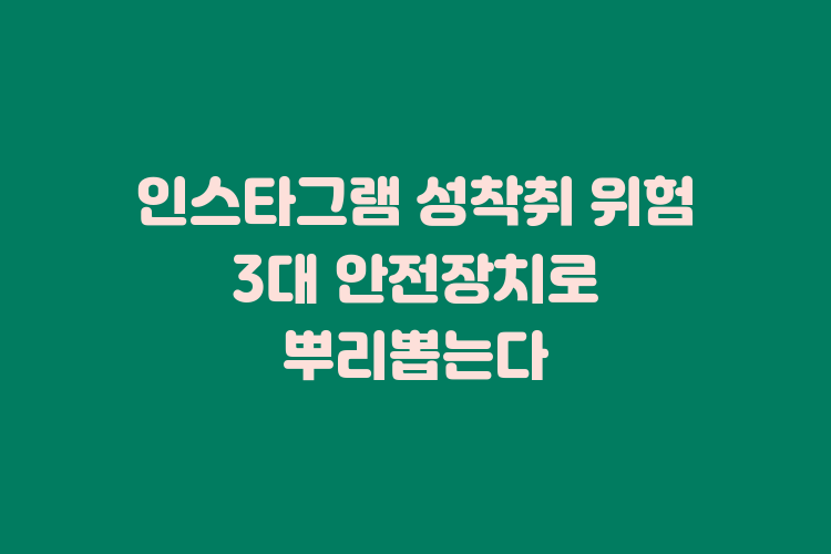 인스타그램 성착취 위험 3대 안전장치로 뿌리뽑는다